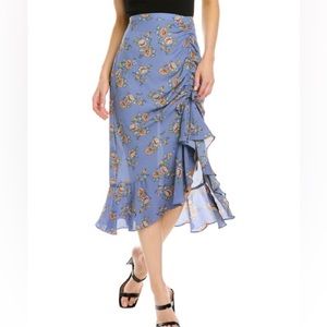 Max Studio Crepe Midi Floral Skirt